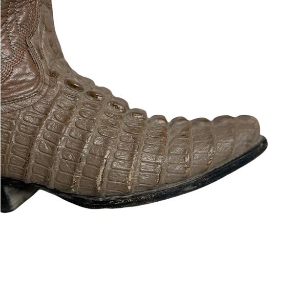 Reyme Men's Genuine Caiman / Alligator Tail Cowboy Boots Embroidered Sz~7 - Picture 4 of 16